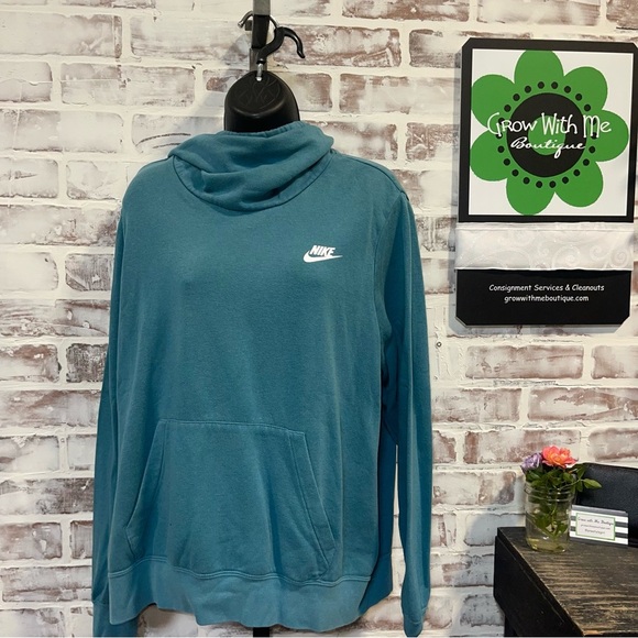 Nike Blue cowlneck Sweatshirt Cowl Neck XL - Picture 1 of 7